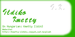 ildiko kmetty business card