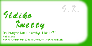 ildiko kmetty business card